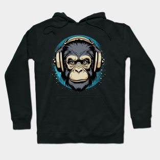 Chimp with Headphone - For Musicians and Zoologists Hoodie